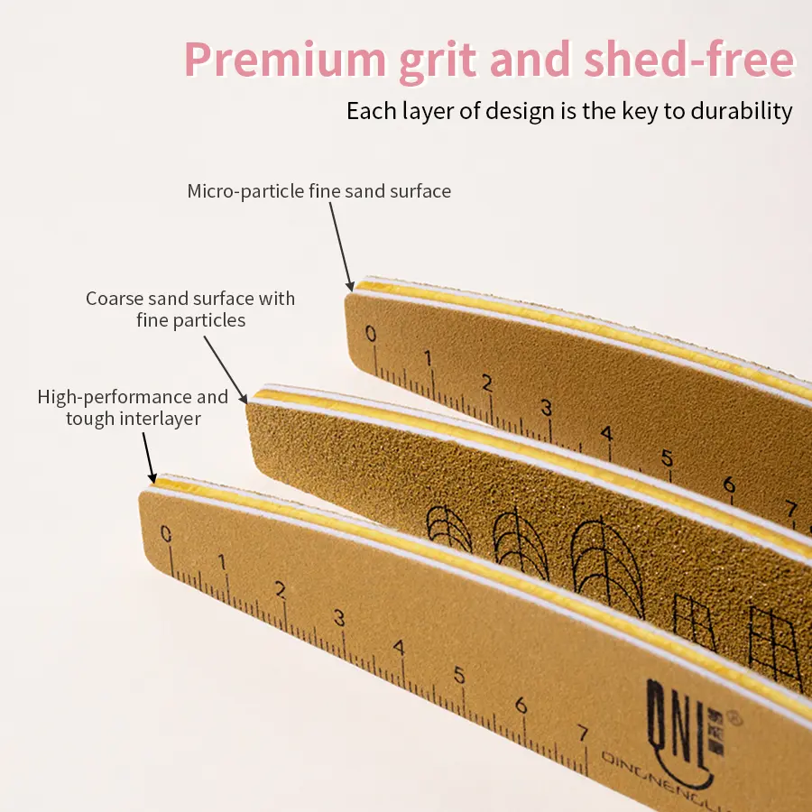 2/4/5/10pcs Nail File Set With Scale Nail Art Double-sided 180/240 Grit Nail File Grinding Sanding Buffer Buffing Manicure Tool