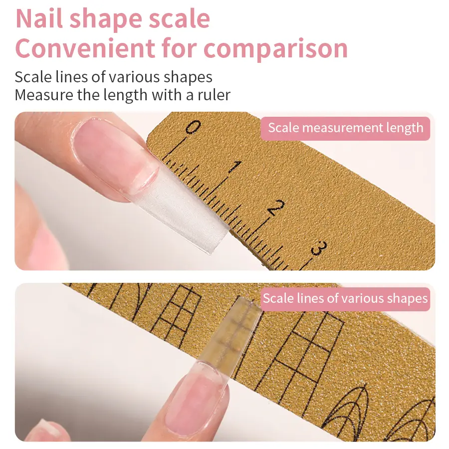 2/4/5/10pcs Nail File Set With Scale Nail Art Double-sided 180/240 Grit Nail File Grinding Sanding Buffer Buffing Manicure Tool