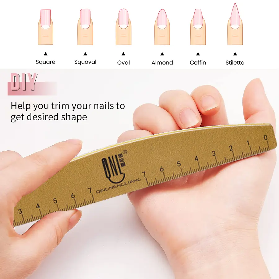 2/4/5/10pcs Nail File Set With Scale Nail Art Double-sided 180/240 Grit Nail File Grinding Sanding Buffer Buffing Manicure Tool