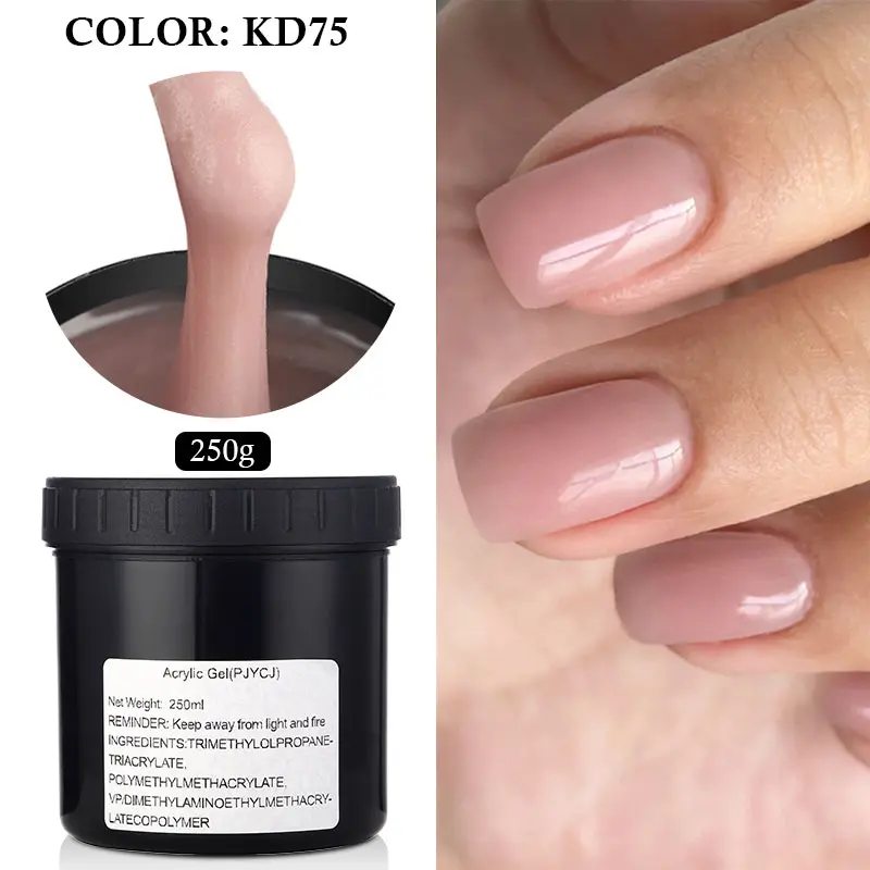 MSHARE 250g Clear Acrylic Gel Hard Gel For Nail Extension Pink Nude White Acrygel Hema TPO Free Builder Nail Gel French Nail Art