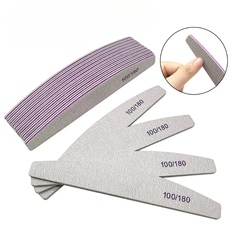 5/10Pcs Banana Nail Files Set 100/180 Grit Sandpaper Sanding Nails Buffer File Professional Supply Manicure Accessories And Tool