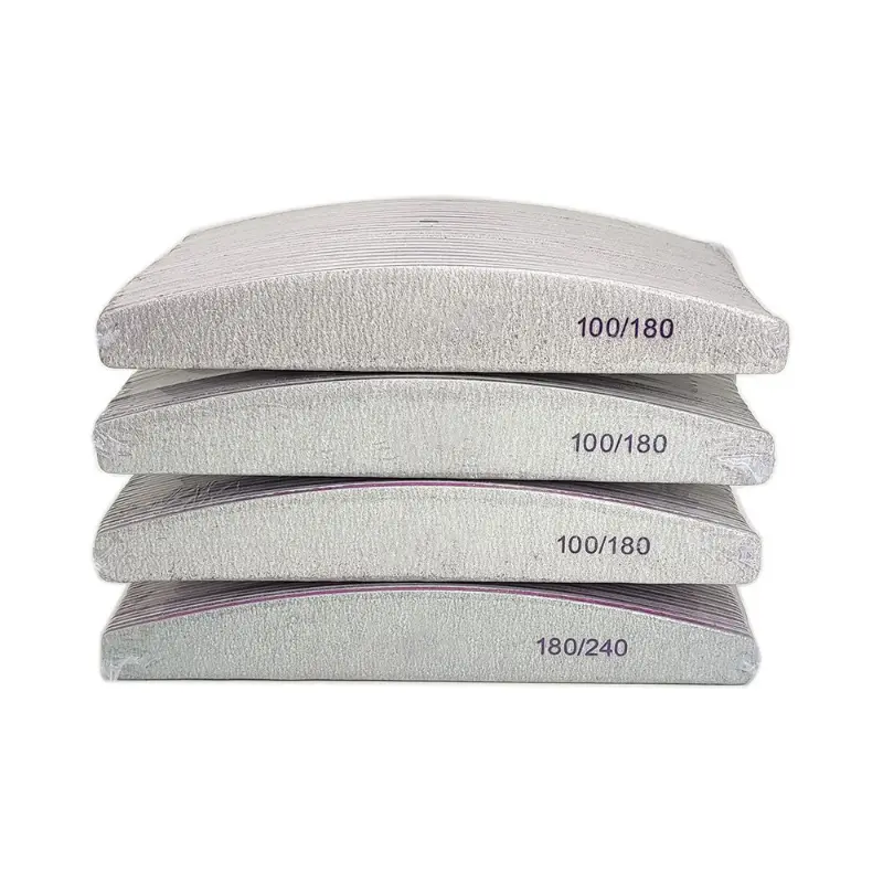 5/10Pcs Banana Nail Files Set 100/180 Grit Sandpaper Sanding Nails Buffer File Professional Supply Manicure Accessories And Tool