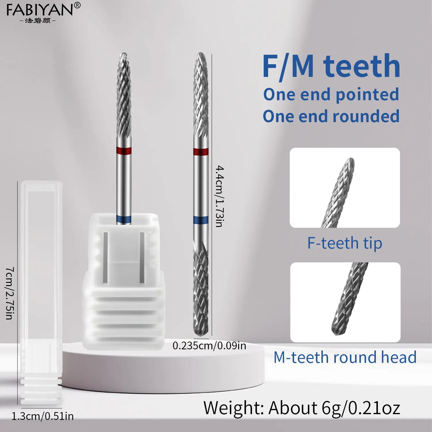 Tungsten Steel Manicure Milling Cutter Double Headed Nail Drill Bits F/M UV Gel Polish Remover Cutter Nail Pre-treatment Tool