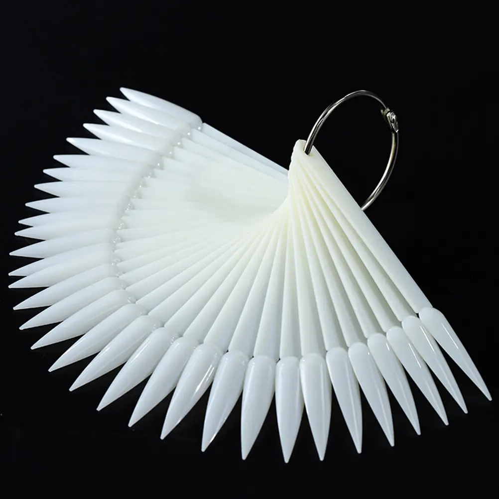 50pcs Fan Shaped Nail Swatches Color Card Display Chart Gel Polish Template Nail Art Tips Sample Stand Practice Palette