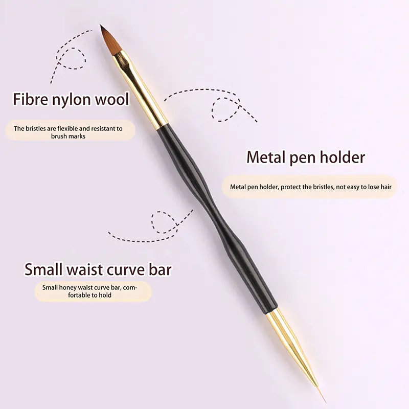 Double Head Liner Nail Art Brush Manicuring Construction UV Gel Extension Drawing Line Painting Pen Manicure Tools