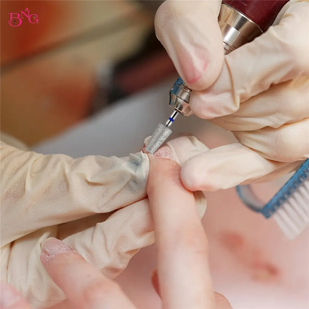 TP Diamond Cross Teeth Barrel Nail Drill Bits Rotary Cuticle Clean Burr 3/32" Manicure Bit Drill Machine Accessories
