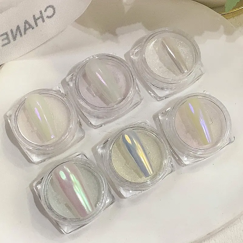 TSZS 1 Set Aurora Mermaid Nail Powder Holographic Chameleon Chrome Nail Glitter Chameleon Powder DIY Nail Supplies