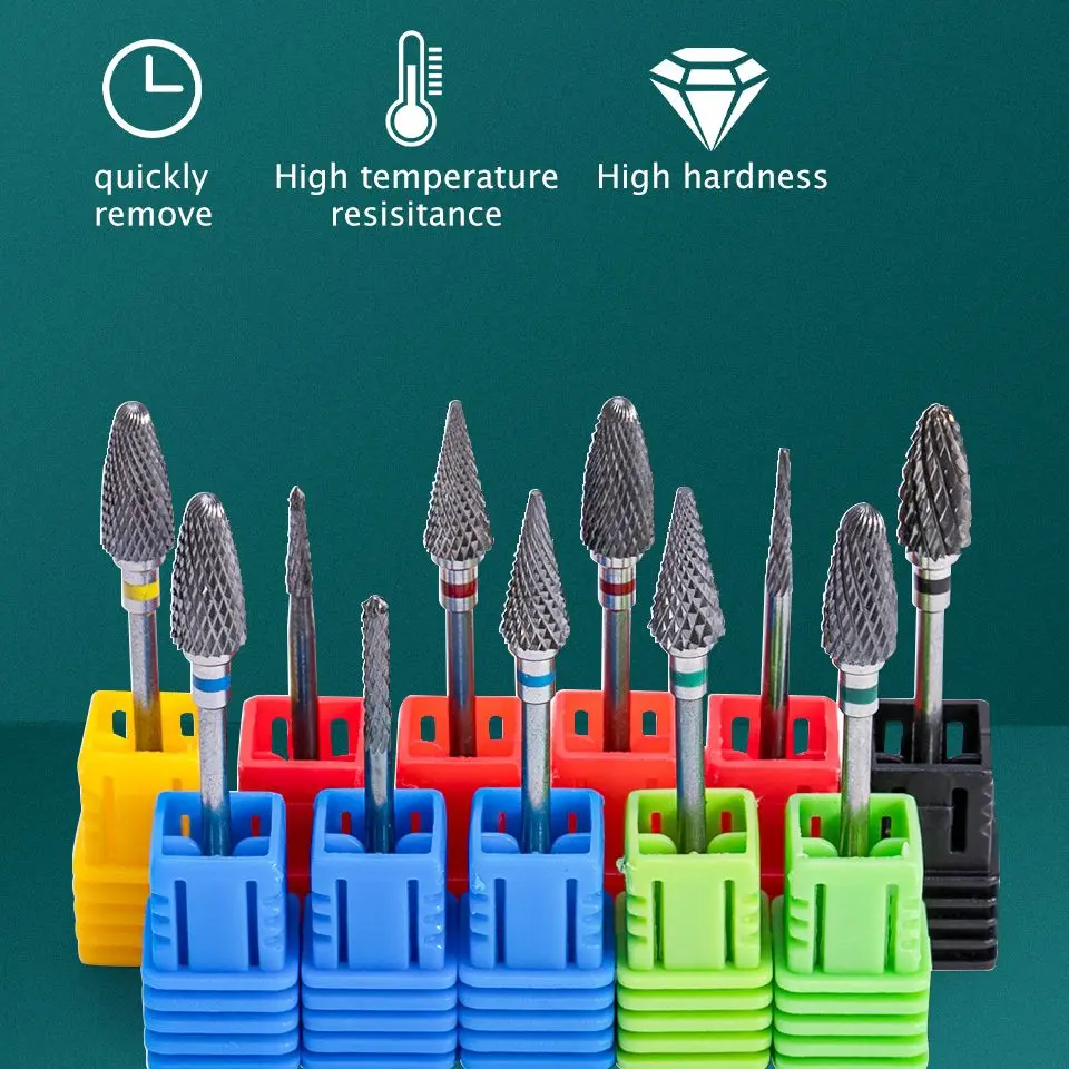 Dmoley Cone Carbide Nail Drill Bit Manicure Drill For Milling Cutter Nail Files Buffer Nail Art Equipment Accessory