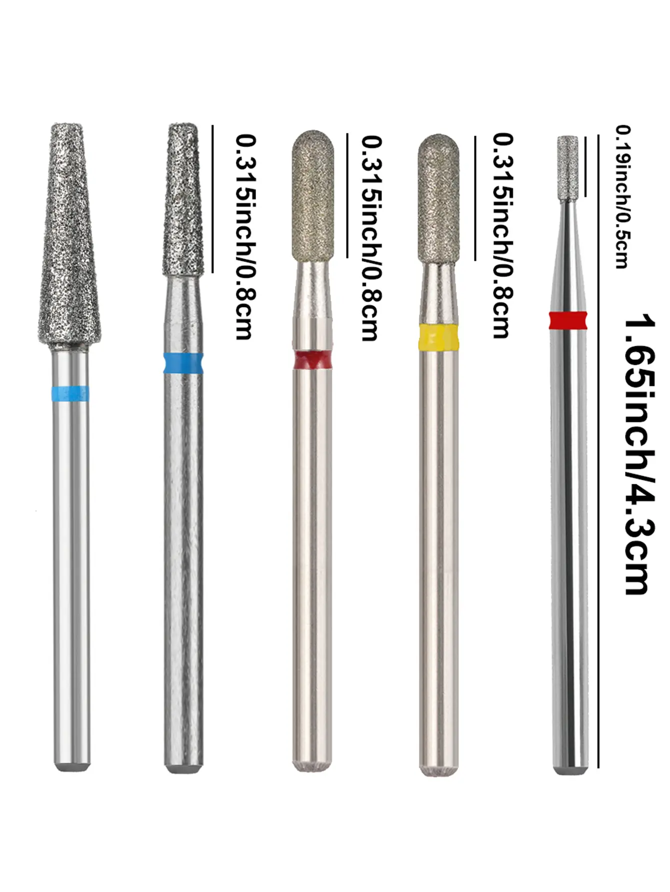 5 Pcs Cuticle Bit for Nail Drill, Barrel Cuticle Nail Drill Bit 3/32” Cuticle Drill Bits Professional Drill Bits Nail