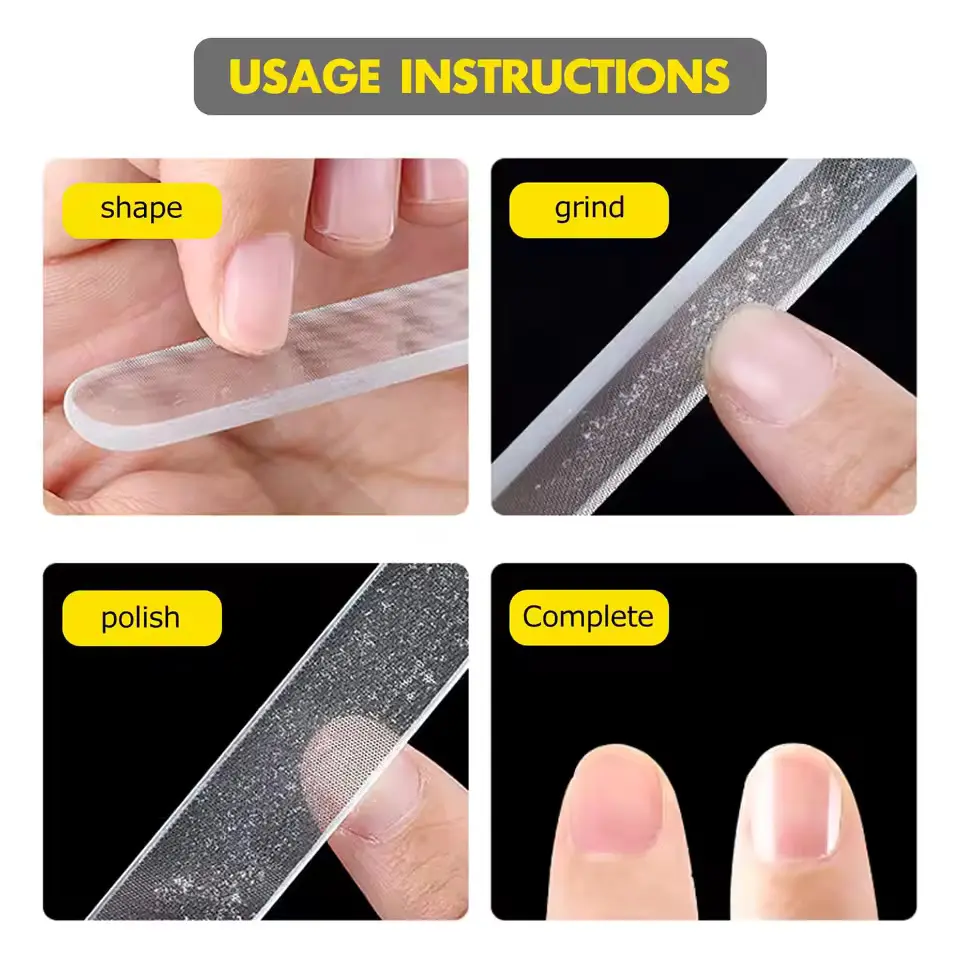 1/8Pcs Glass Nail Shiner Upgrade Glass Nail File for Natural Nails Nano Nail Buffers Crystal Shine Polisher, Professional Manic