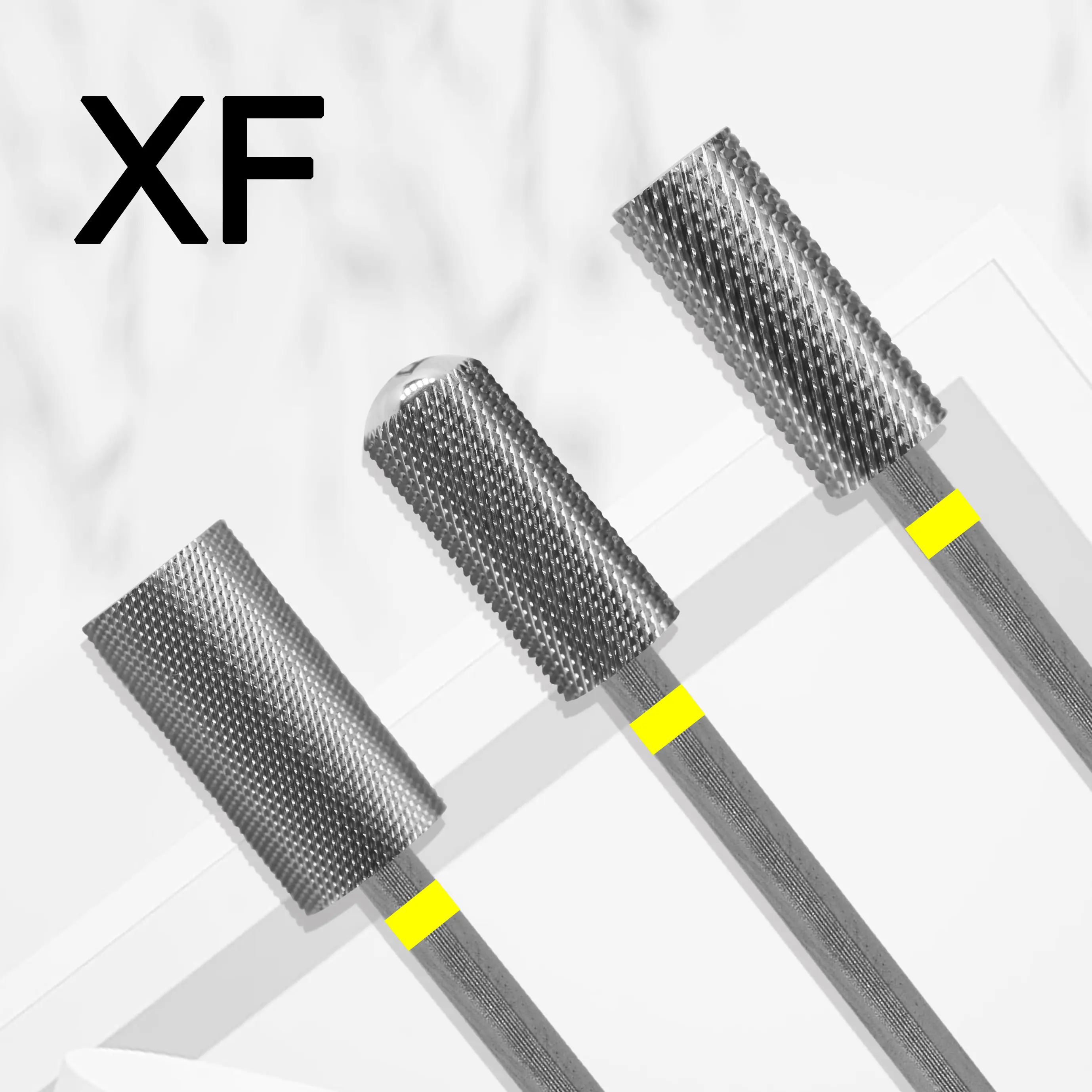 Gelak XF large small round flat Barrel Bits Nail drill bits Remove Fine Tooth carbide natural Manicure tool safety