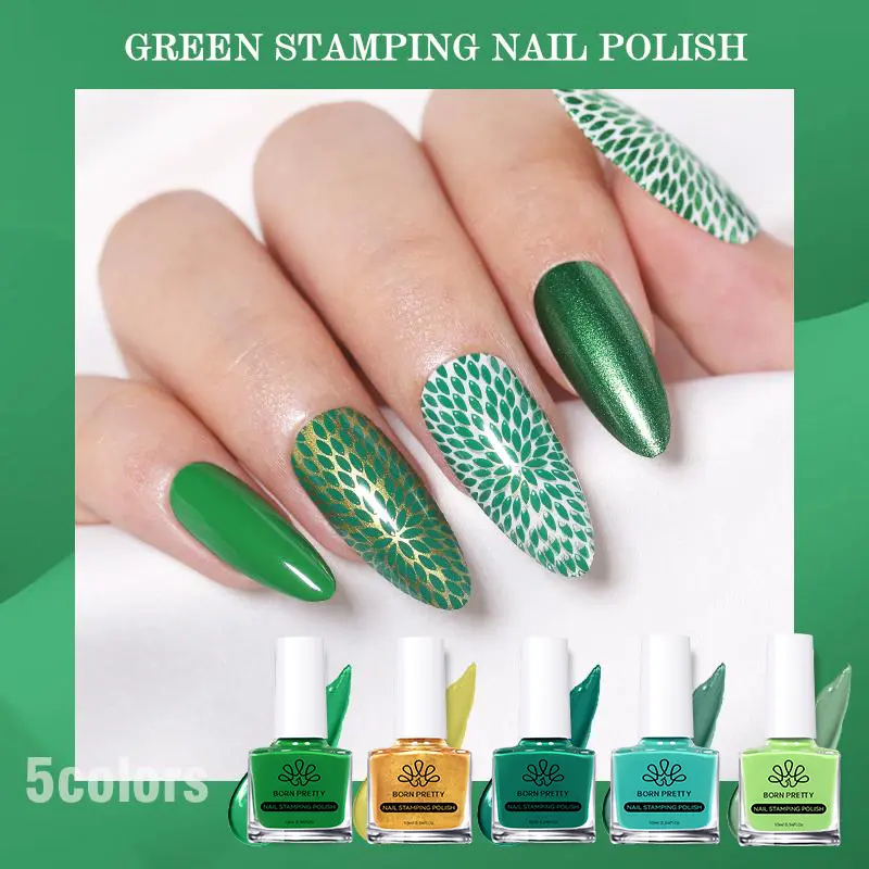 BORN PRETTY 10ml 25 Colors Nail Stamping Polish Nail Art Varnish with Peel Off Nail Latex Black White Colorful Stamp Polish