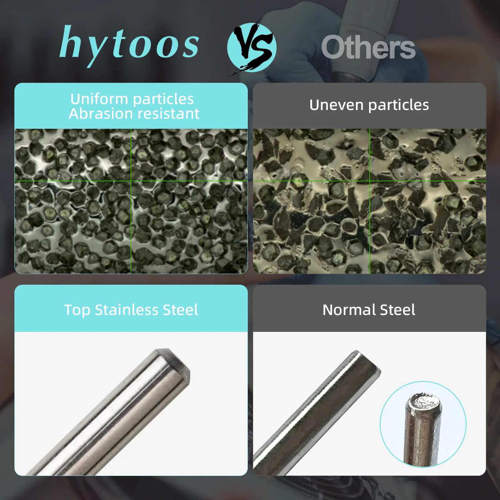 HYTOOS 5mm Large Tapered Barrel Cuticle Clean Nail Drill Bit, Titanium Russian Diamond Nail Bits Nail Cleaner Accessories Tool