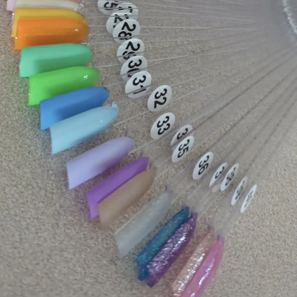 Nail Display Sticks Nail Swatch False Nail Tips Nail Gel Polish Practice Clear Natural Colors Display Board for Nail Art Tools
