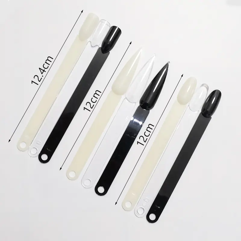 Nail Display Sticks Nail Swatch False Nail Tips Nail Gel Polish Practice Clear Natural Colors Display Board for Nail Art Tools