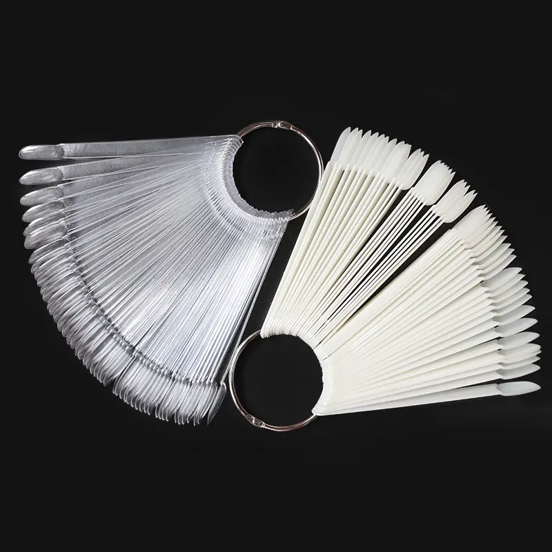 Nail Display Sticks Nail Swatch False Nail Tips Nail Gel Polish Practice Clear Natural Colors Display Board for Nail Art Tools
