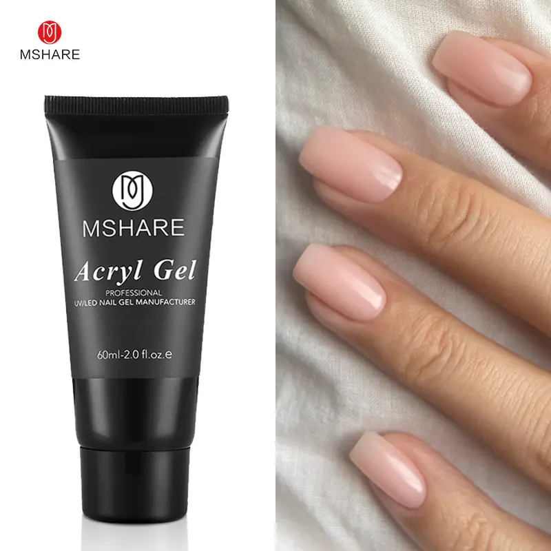 MSHARE Poly Nails Acryl Gel 60ml 60g Builder UV Led Acrylgel Nails Extensions Acrylic Pink White Clear Gel Acrylatic Cover