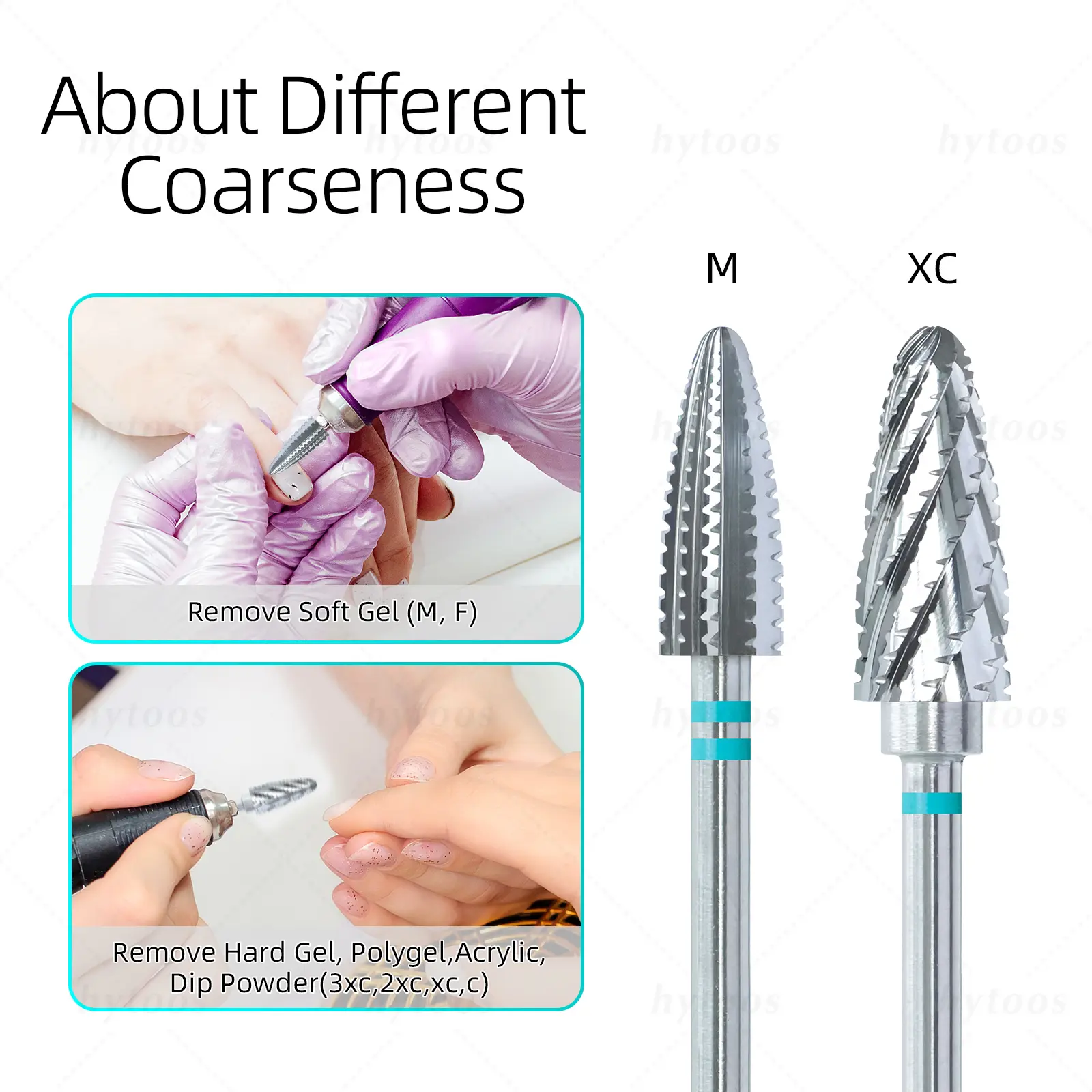 HYTOOS Tornado Carbide Nail Drill Bits Pro Acrylic Nail Bit Thick Gel Removal Tool Electric Drills File Manicure Accessories