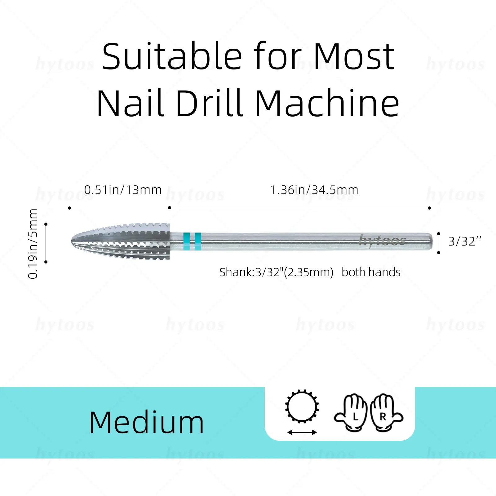 HYTOOS Tornado Carbide Nail Drill Bits Pro Acrylic Nail Bit Thick Gel Removal Tool Electric Drills File Manicure Accessories