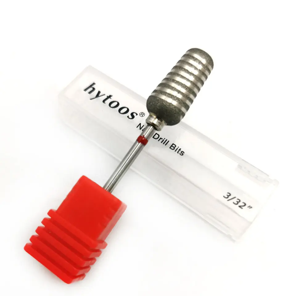 HYTOOS Tornado Diamond Pedicure Drill Bit 3/32" Cutters for Pedicure Salon Foot Care Remove Callus Tools Nails Accessories