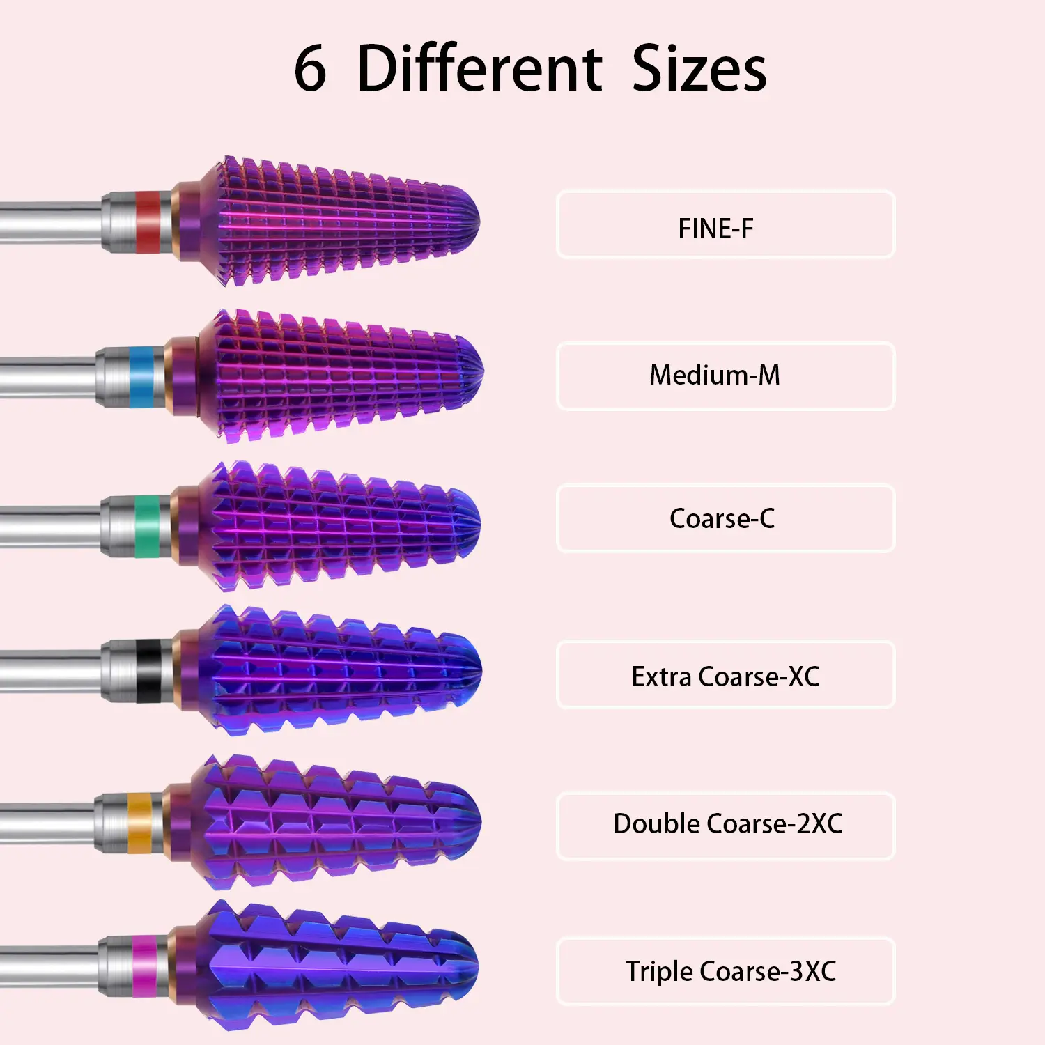 Purple Tornado Bit 3/32 Carbide Nail Drill Bits Milling Cutters For Manicure Remove Gel Electric File Accessories