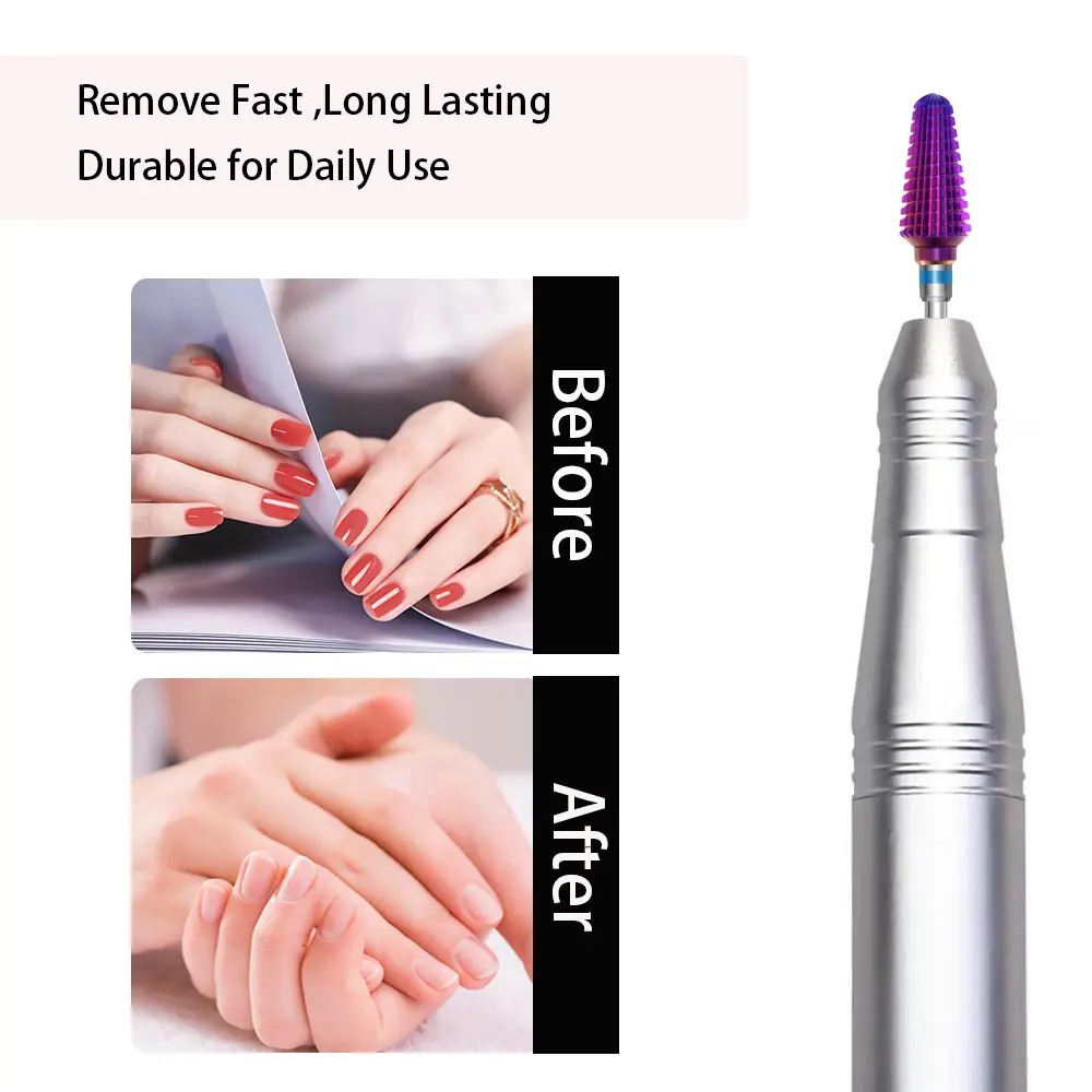 Purple Tornado Bit 3/32 Carbide Nail Drill Bits Milling Cutters For Manicure Remove Gel Electric File Accessories