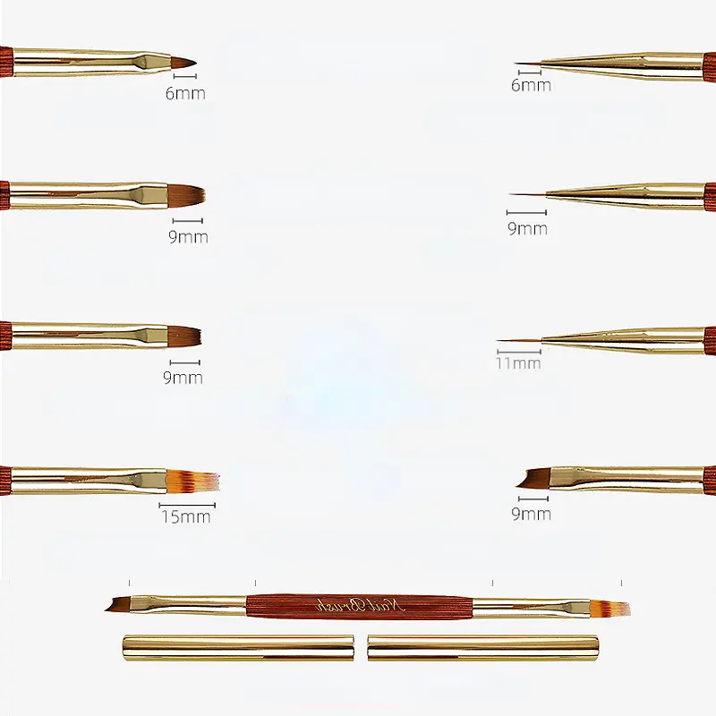 Dual-ended Nail Brush Acrylic Nail Art Brushes Gel Nail Polish Flower  Liner Painting Drawing Manicure Tools  Brushes Nail
