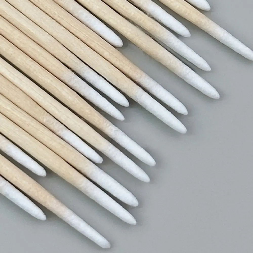 RHJB 100/300Pcs Nails Wood Swab Cleaning Sticks Bud Tip Wooden Cotton Head Manicure Detail Corrector Nail Polish Remover 7cm