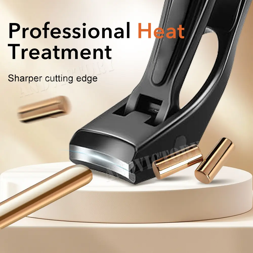 2Pcs Angled Head Nail Clippers with Catcher Nail File Thick Toenails Large with Wide Jaw Opening Fingernail Clipper Cutter