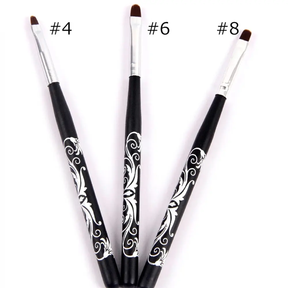 BQAN Nail Brush Nail Art UV Gel Polish Painting Brush Size 4#6#8#10# Oval Nylon Head Black Wooden Handle Manicure DIY Tool