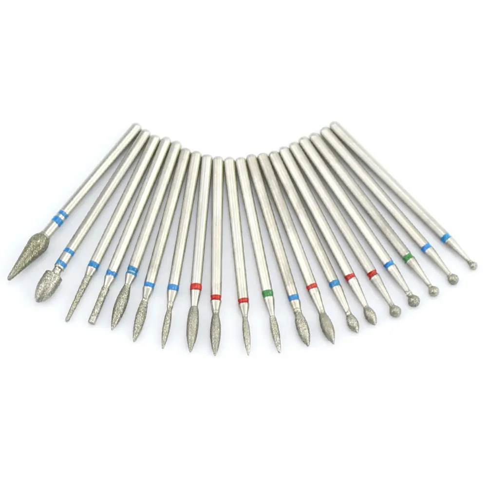 20 Types Diamond Nail Drill Rotary Bits Milling Cutter For Manicure Burr Cuticle Clean Electric Cutter Drill Bits Accessories