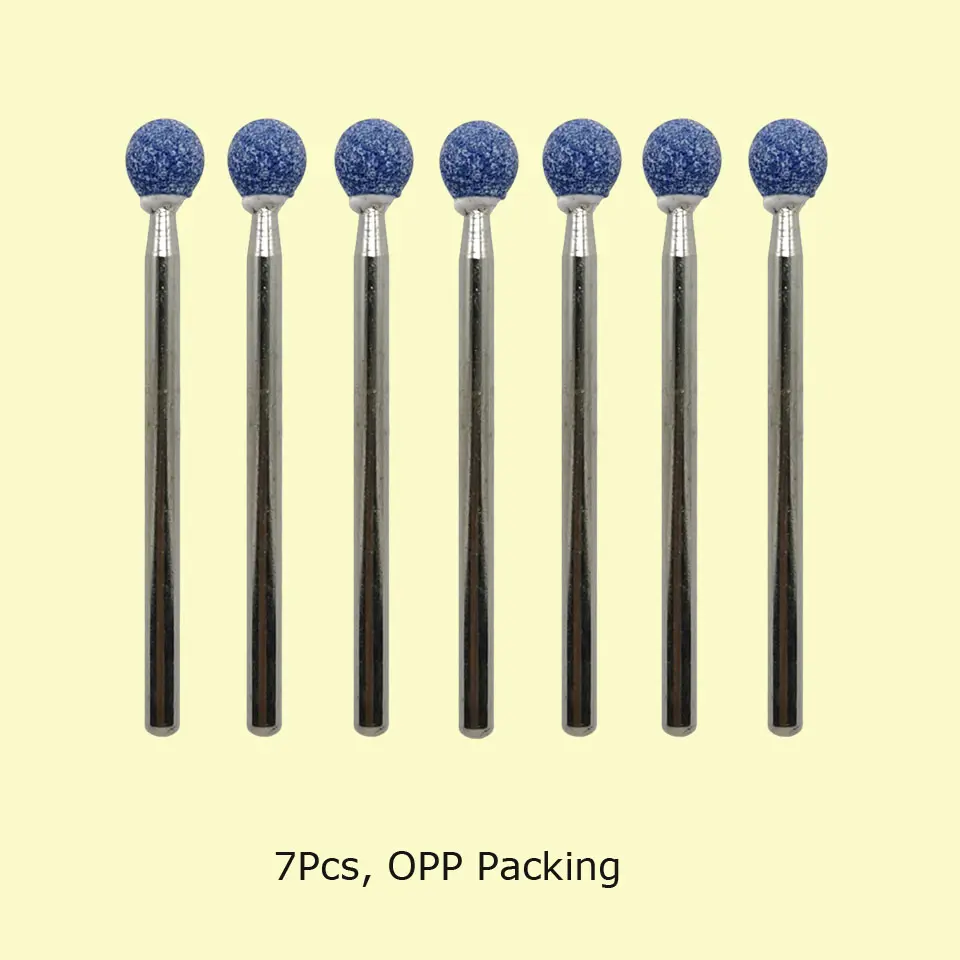 HYTOOS 7pcs/set Corundum Nail Drill Bits 3/32" Rotary Ceramic Stone Burr Cutters for Manicure Nails Accessories Tool