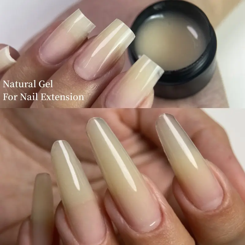 MSHARE 50ml Natural Nails Gel Builder Nalil Self Leveling Gel for Nail Extension Pink Shade UV Led Gel logo Customization