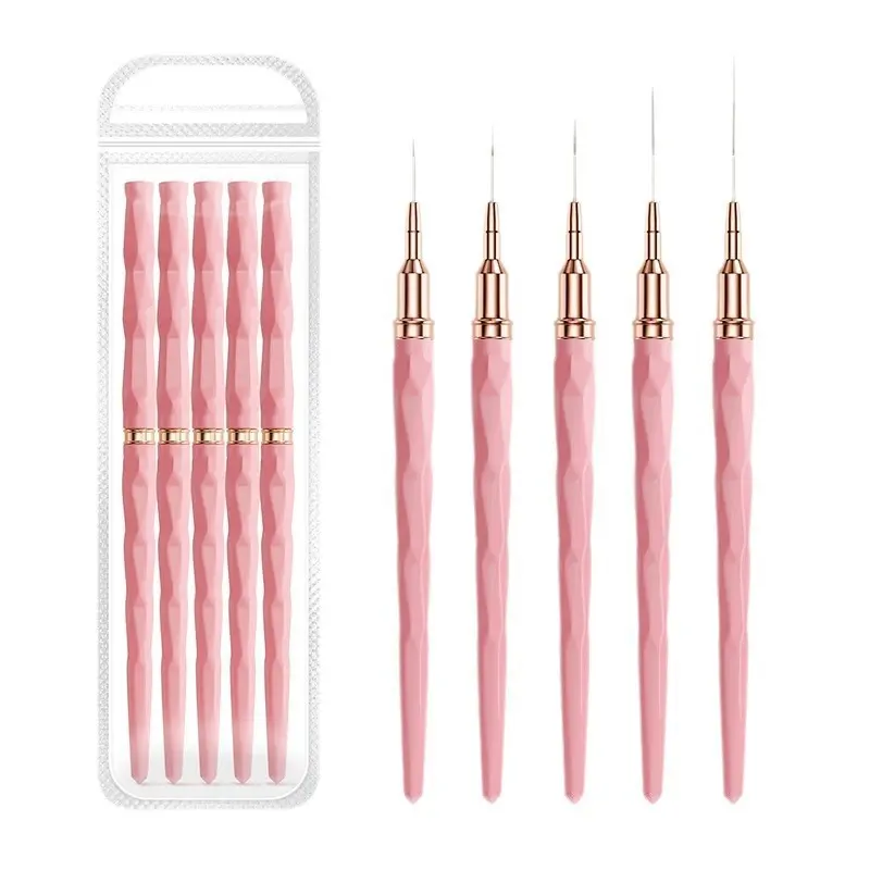 5PCS Liner Brush Set Acrylic Nail Art Brush Elongated Lines Striping Drawing Uv Gel Painting Professional Manicure Brushes Tool