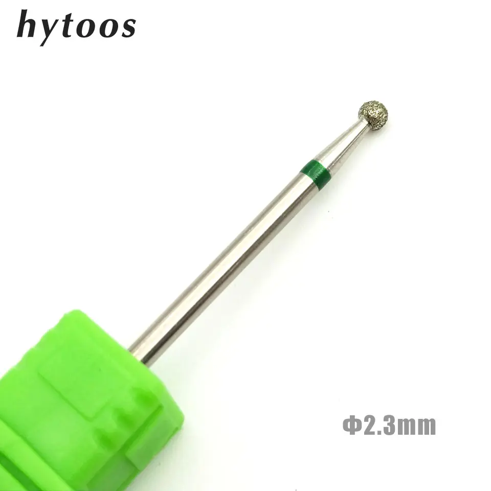 HYTOOS 2.3-5.0mm Ball Diamond Nail Drill Bit Cuticle Clean Manicure Cutters Rotary Burr Drill Accessories Nail Beauty Tool Mill