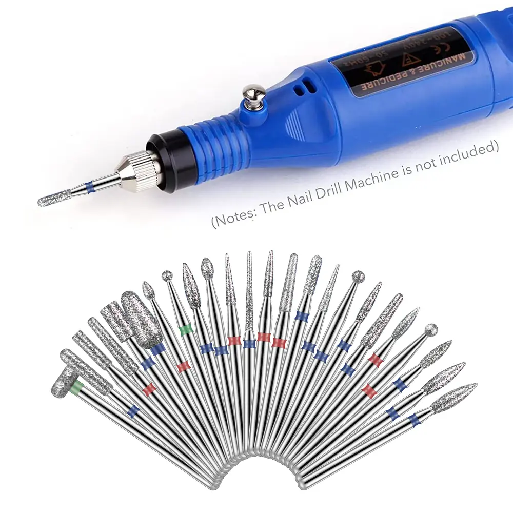 Diamond Nail Drill Bit Mill Cutter All For Manicure Machine Bit Tools Accessories Cuticle Clean For Removing Nail Gel