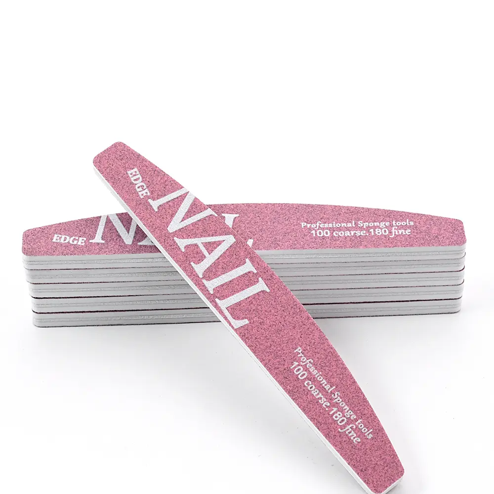 1Pcs Thickened Design Nail Files 100/180 Grit Double-Sided Dual-Abrasive Surfaces Pink Nail Art DIY Manicure Soft Skin Friendly