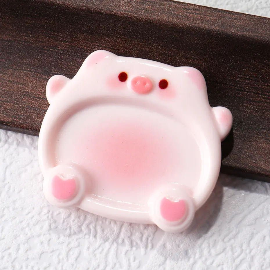 2pcs Cartoon Pig Color Palette Nail Art Mixing Color Drawing Pallet Gel Polish Nail Painting Board Color Palette Manicure Tools