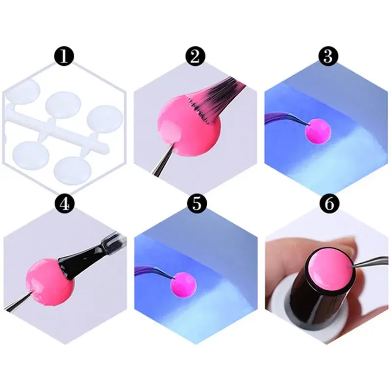 240 Pcs Round False Nail Display Tips Fake Nail Color Chart Nail Swatch Sticks with Adhesive Sticker