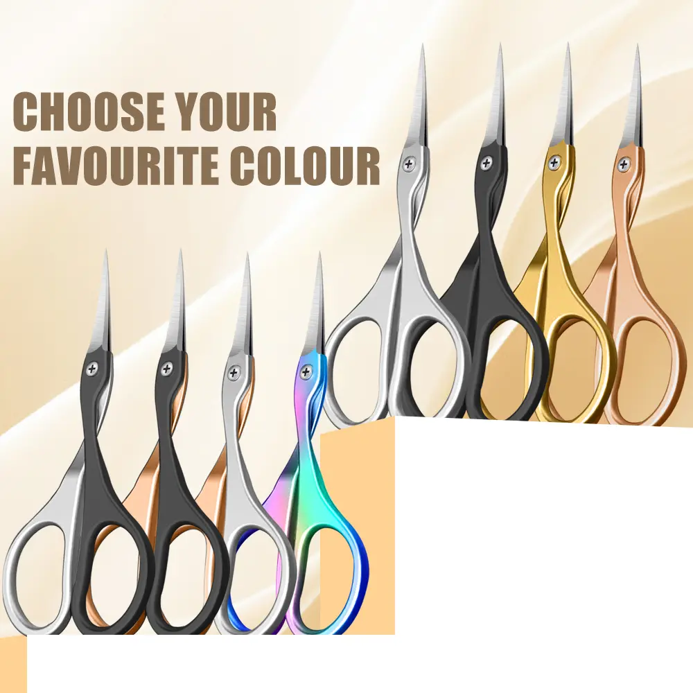 1Pc Cuticle Scissors Stainless Steel Curved Blade Small Scissors Trimming the Fingernails Eyebrow Eyelash Dry Skin Nail Scissors