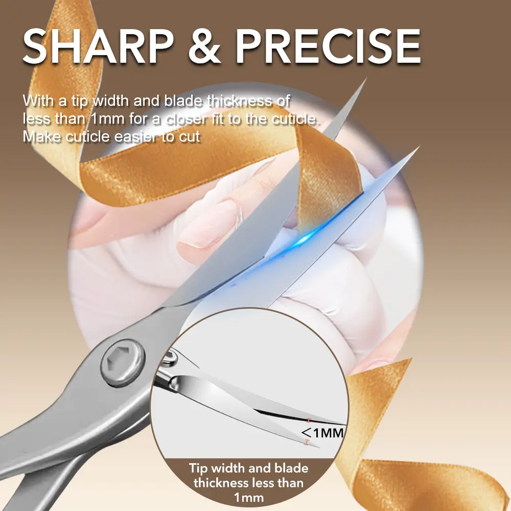 1Pc Cuticle Scissors Stainless Steel Curved Blade Small Scissors Trimming the Fingernails Eyebrow Eyelash Dry Skin Nail Scissors