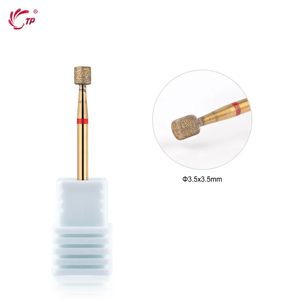 TP 2Pcs/lot Titanium Milling Cutter for Manicure Electric Diamond Nail Drill Bits Cuticle Clean Rotary Burrs Drill Bit Nail Tool