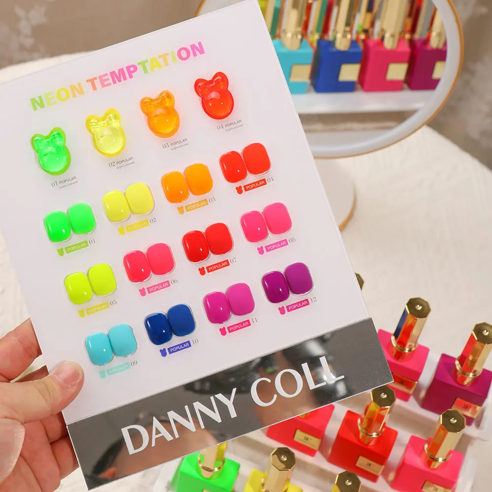 Spring Summer Colourful Fluorescence Gel Nail Polish Set Soak Off Noctilucent Color UV LED Varnishes Nail Art Candy Gel Polish