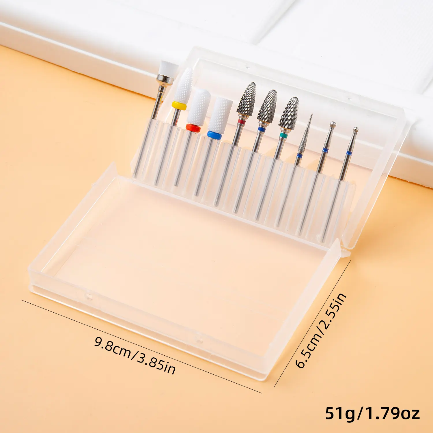 10PCS Tungsten Carbid Nail Drill Bits for Removing Gel Acrylic Nails Diamond Polish Head Nail Care Milling Cutter for Manicuring