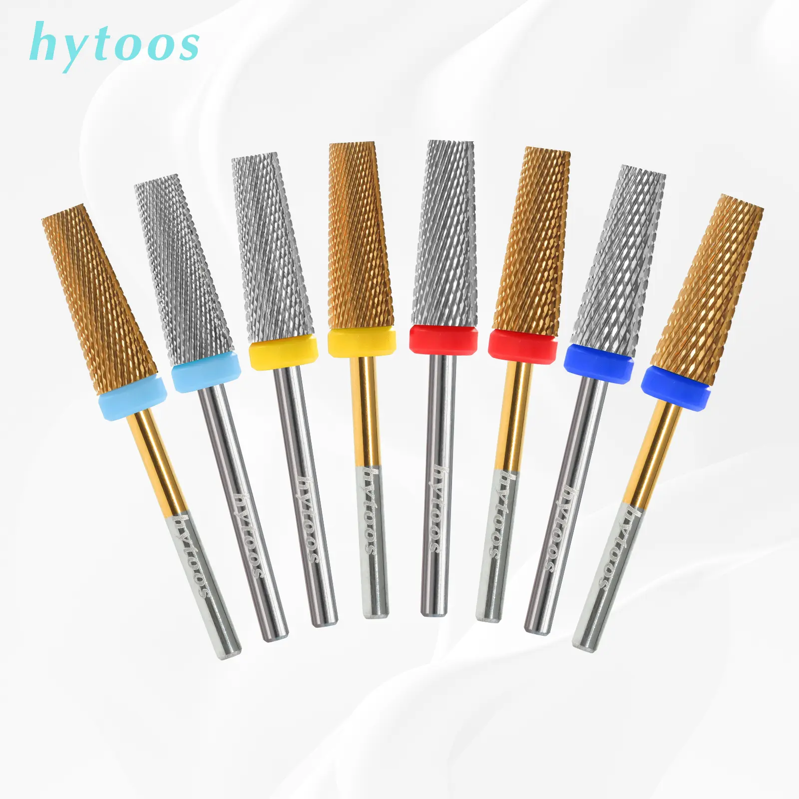 HYTOOS 5 in 1 Nail Drill Bits 16mm Flat Top Tapered Carbide Nail Bit Remove Gel Tool Electric Drills File Manicure Accessories