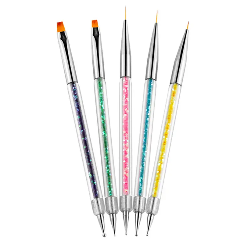 5Pc Nails Art Dotting Pen Acrylic Drawing Liner Supplies Brush Rhinestone Gems Picker UV Gel Painting Manicure Accessoires Tools