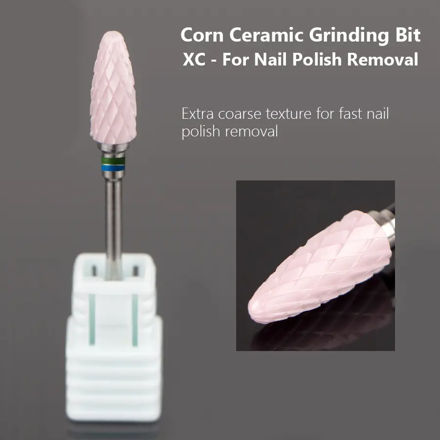 Pink Ceramic Corn Shaped Nail Drill Bit, Grinding Head for Nail Drill Machine for Manicure and Pedicure