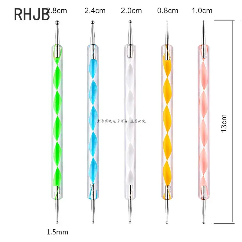 New 2025 Multiple nail art nail brush Design Tip Drawing Carving Dotting Nail Pen Builder Flat Liner Acrylic Gel Polish Manicure