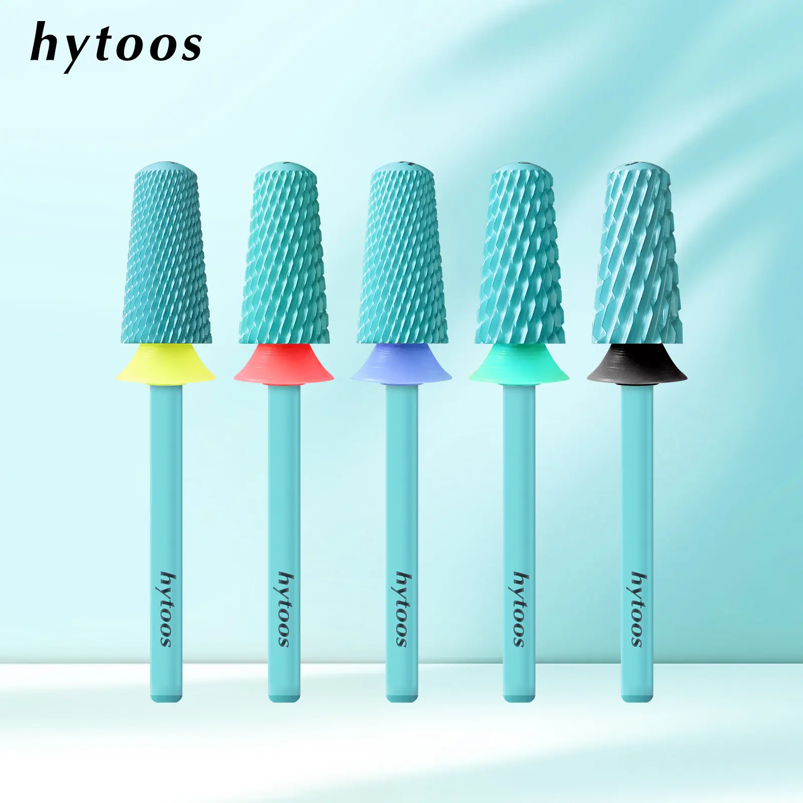 HYTOOS Safety Carbide Nail Drill Bits Green Coating Dome Tapered Bit for Gel Polish Removal Pro Manicure Drills AccessoriesTool