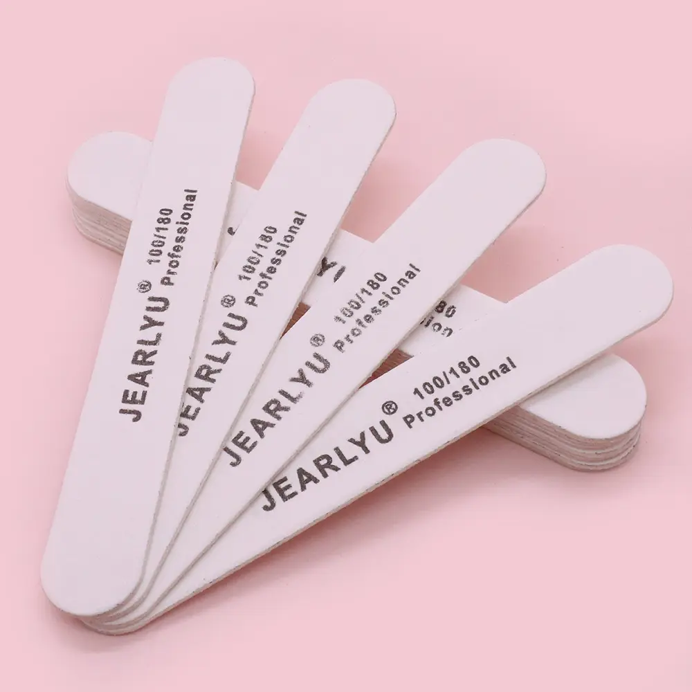 50pcs Grit100/180 Wooden Double Sided Nail File Polishing Sanding Strip for Gel Nail Polish Reusable Salon Home Use Nails